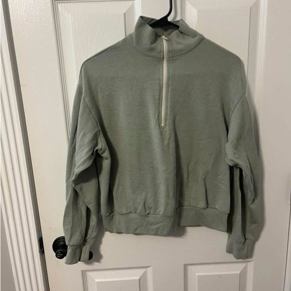 Women's Green Half-Zip Sweater